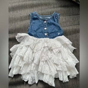 Guess 9-12 months denim eyelet dress